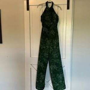 Green Floral Romper with halter fit